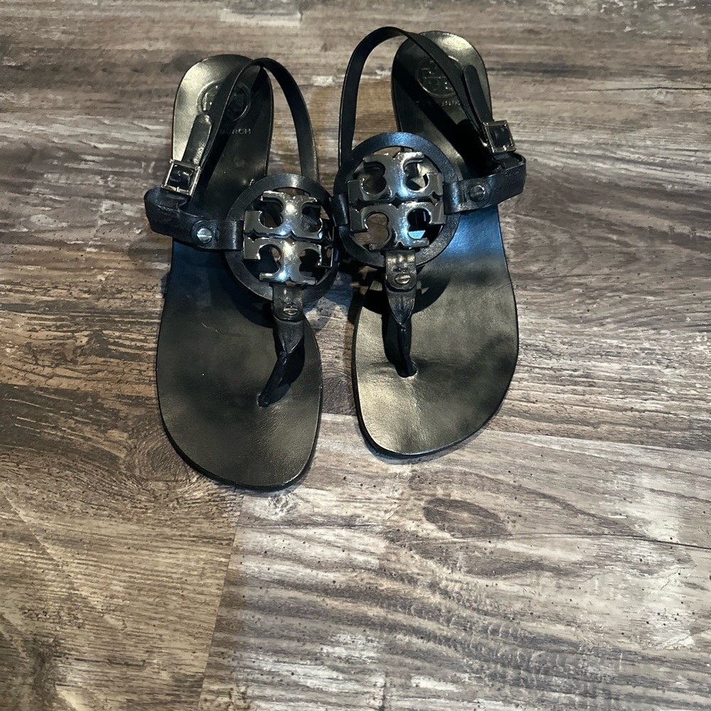Tory Burch Black Kitten Heel with Iconic Emblem